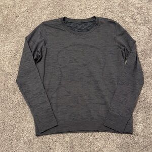 lululemon athletica Gray Striped Long Sleeve Shirt